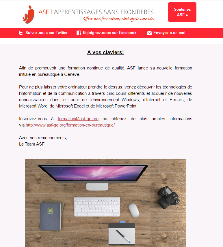 Newsletter du mois de mai 2016